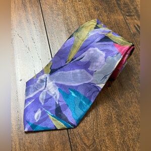 GIANNO 100% Polyester Tie Men’s Floral Pattern Made in USA Italian Import